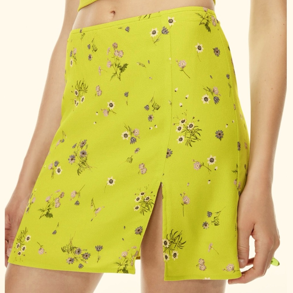 **ARITZIA** high wasted Tatiana mini Skirt **SMALL** Green floral skirt